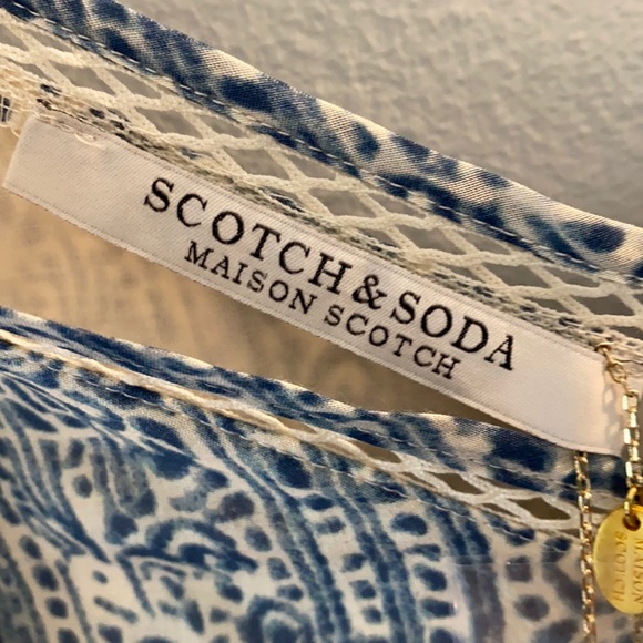 NWT Scotch & Soda Beach Freaks Strappy Flare Cotton/Silk Mini Dress Lace Large - Picture 9 of 16